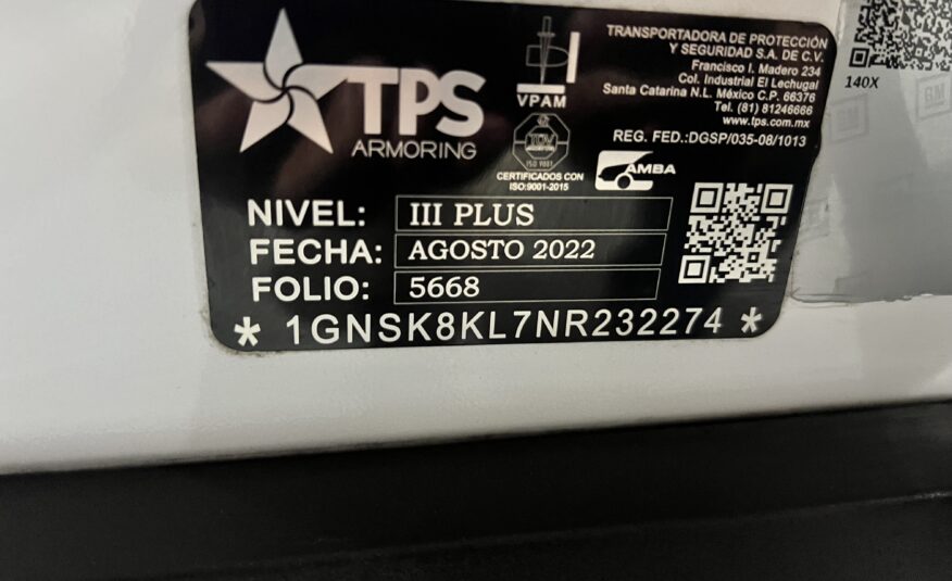 Chevrolet Tahoe High Country 2022 Blindaje N3 Plus
